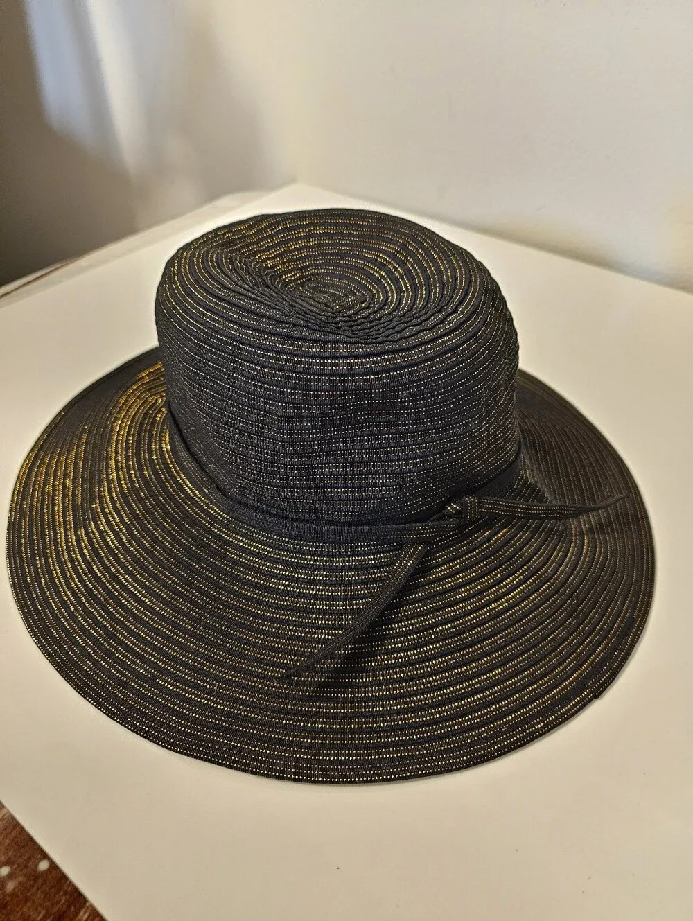 San Diego Hat Co.Black and Gold Striped Sun Hat - Women's Fashion Accessory